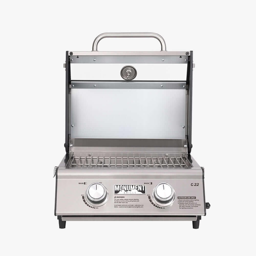 Monument 2-Burner | Stainless Steel Portable Propane Gas Grill