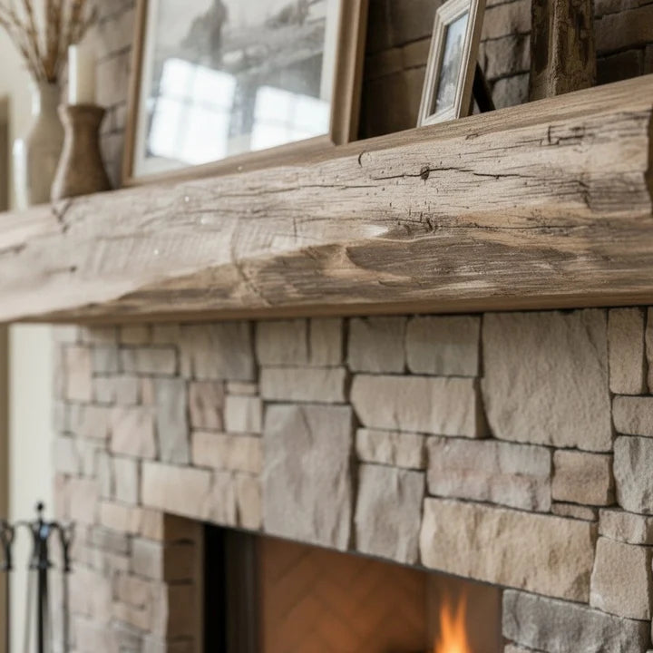 Cabin Pane Non-Combustible Concrete Fireplace Mantel Shelf