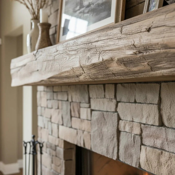 Cabin Pane Non-Combustible Concrete Fireplace Mantel Shelf