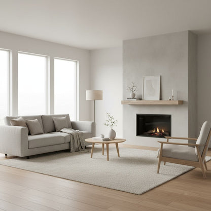 Flat Sawn Non-Combustible Concrete Fireplace Mantel Shelf