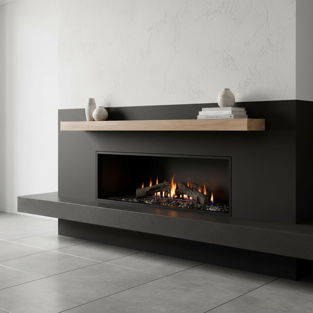 Flat Sawn Non-Combustible Concrete Fireplace Mantel Shelf