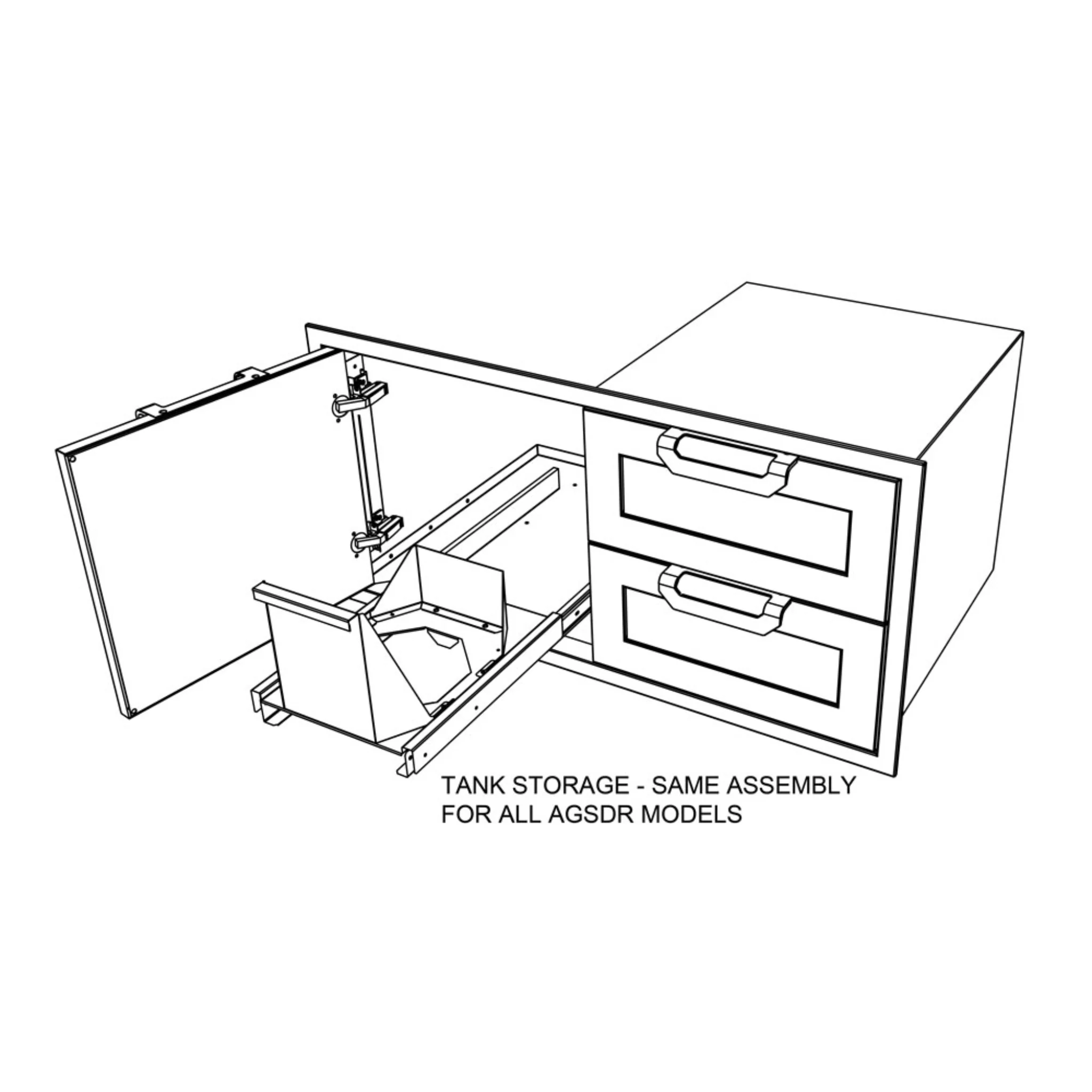 Hestan 36" Outdoor Combo Door/Drawer - AGSDR36