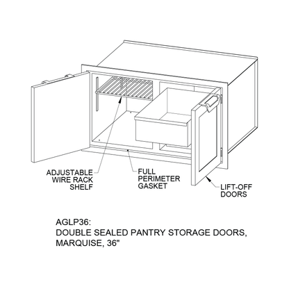 Hestan 36" Outdoor Double Series Pantry - AGLP36
