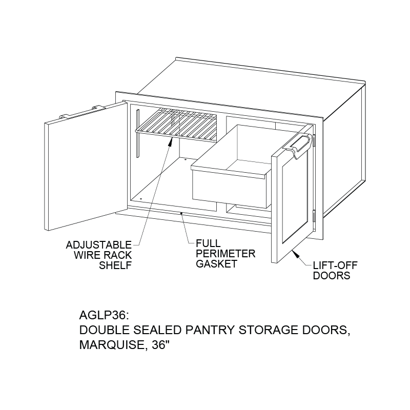 Hestan 36" Outdoor Double Series Pantry - AGLP36