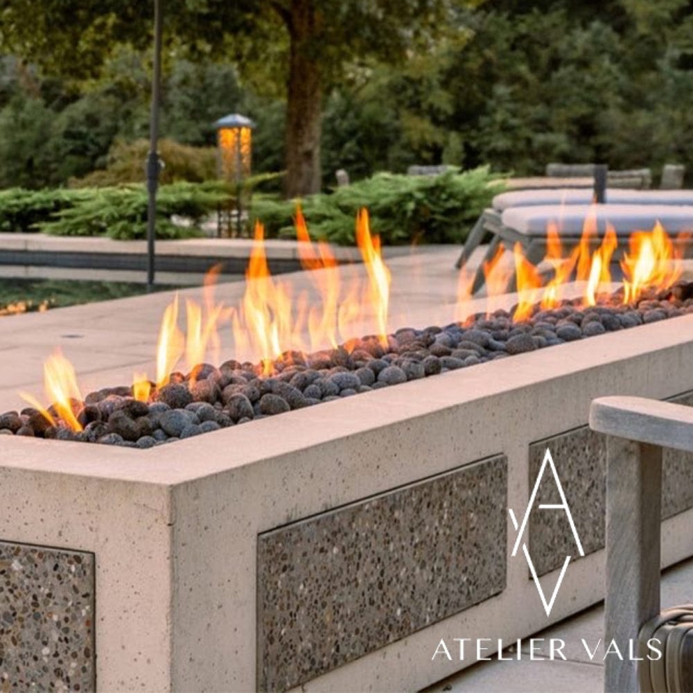 HPC Linear Trough Gas Fire Pit Insert with On/Off Electronic Ignition