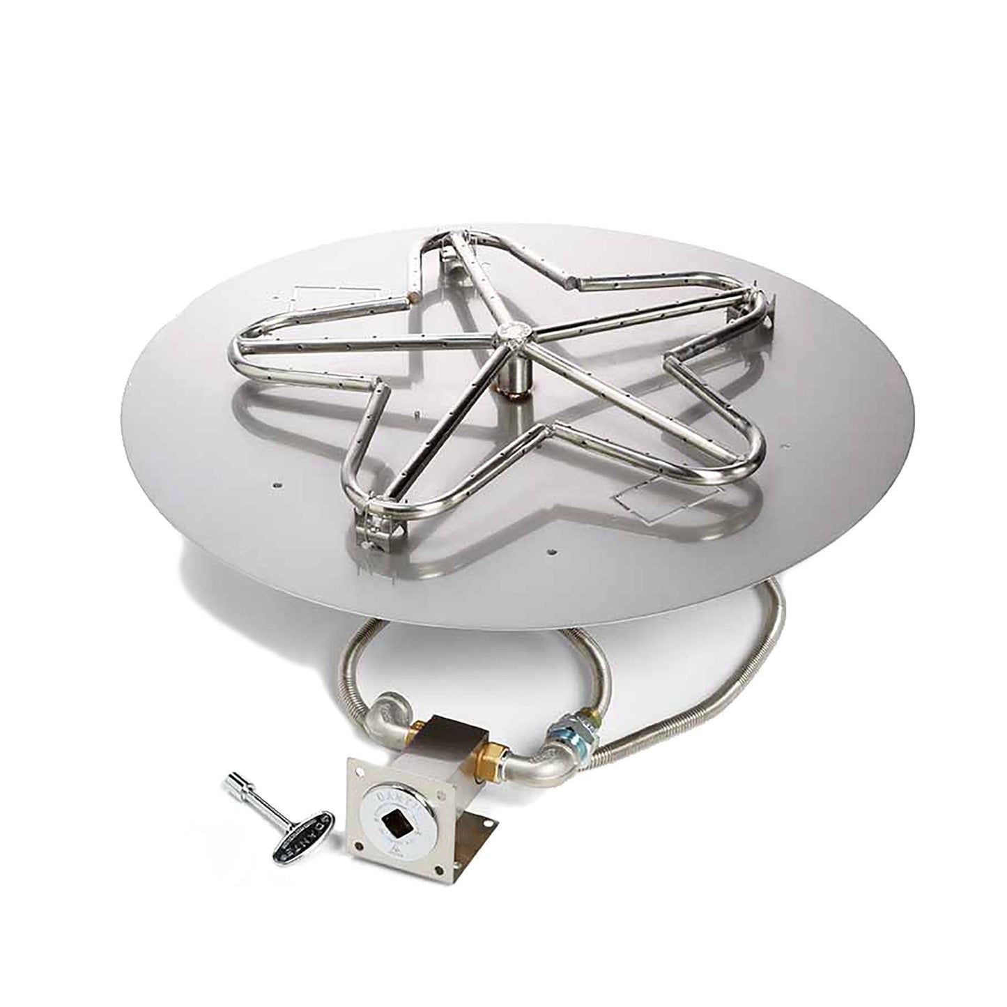 Round Flat Ignition Fire Pit Burner Kit Match Lit by HPC Fire