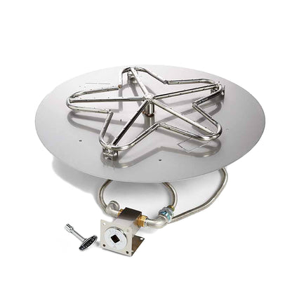 Round Flat Ignition Fire Pit Burner Kit Match Lit by HPC Fire
