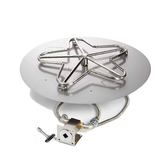 Round Flat Ignition Fire Pit Burner Kit Match Lit by HPC Fire