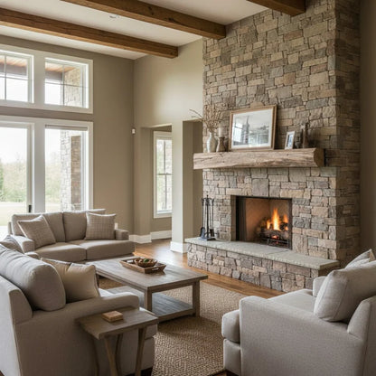 Cabin Pane Non-Combustible Concrete Fireplace Mantel Shelf