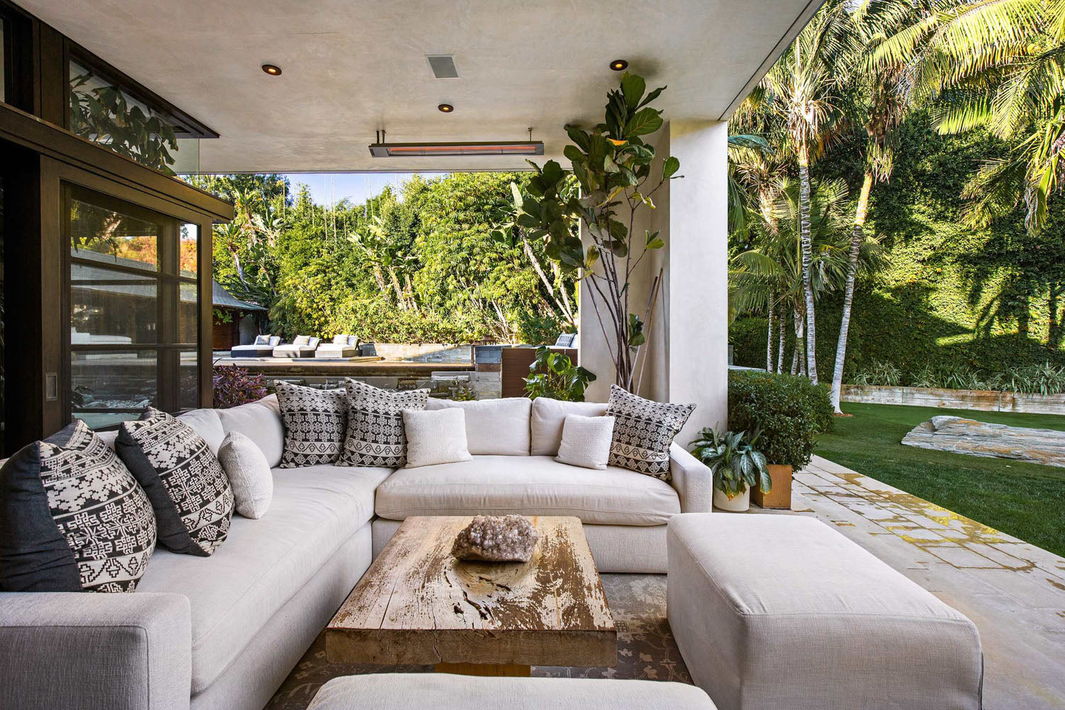 Infratech Heater In Outdoor backyard of a Home