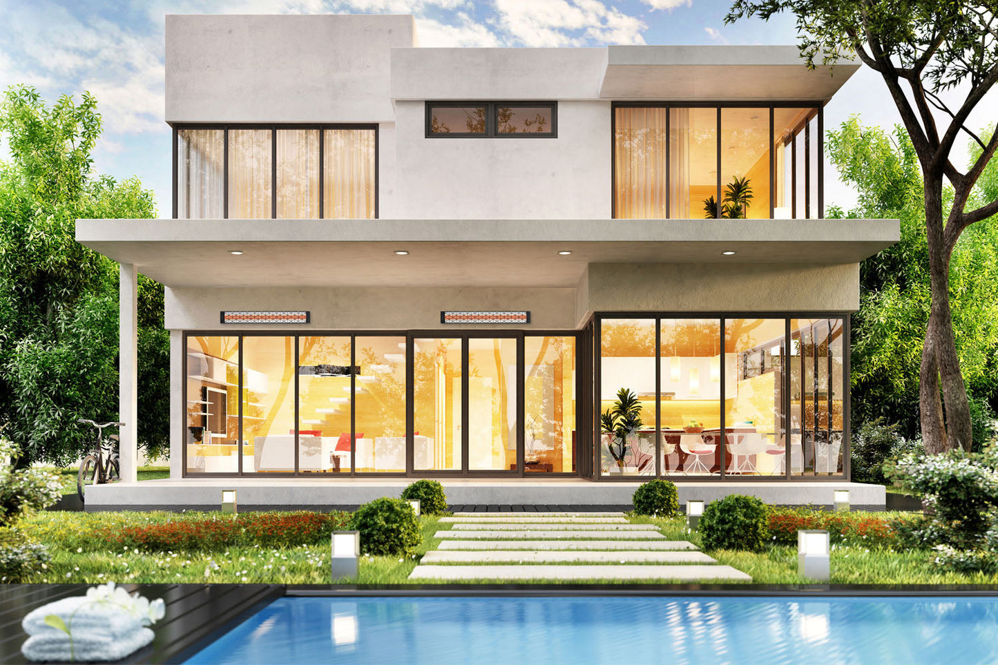 Infratech Motif Contemporary Fascia Kit for Double Element Heater | Black