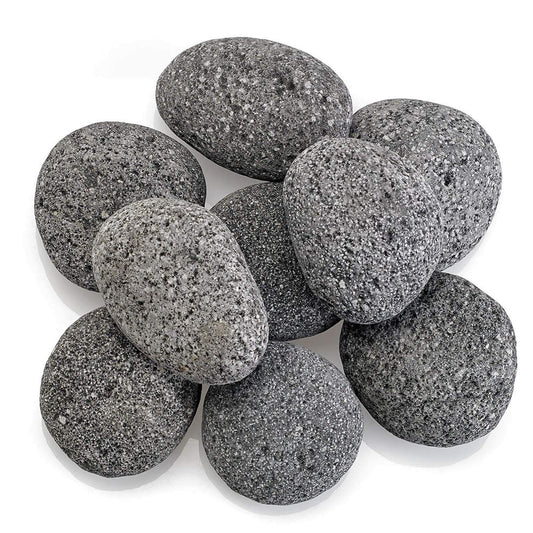 American Fire Glass Gray Lava Stone, 10 pounds, Large 2-4 Inch