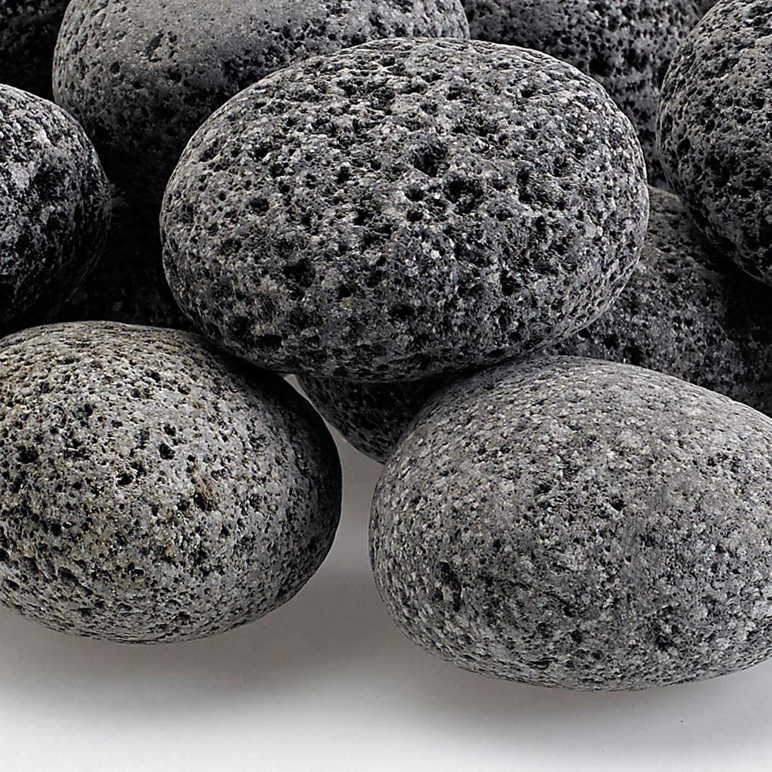 American Fire Glass Gray Lava Stone, 10 pounds, Medium 1-2 Inch