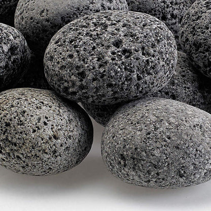 American Fire Glass Gray Lava Stone, 10 pounds, Medium 1-2 Inch
