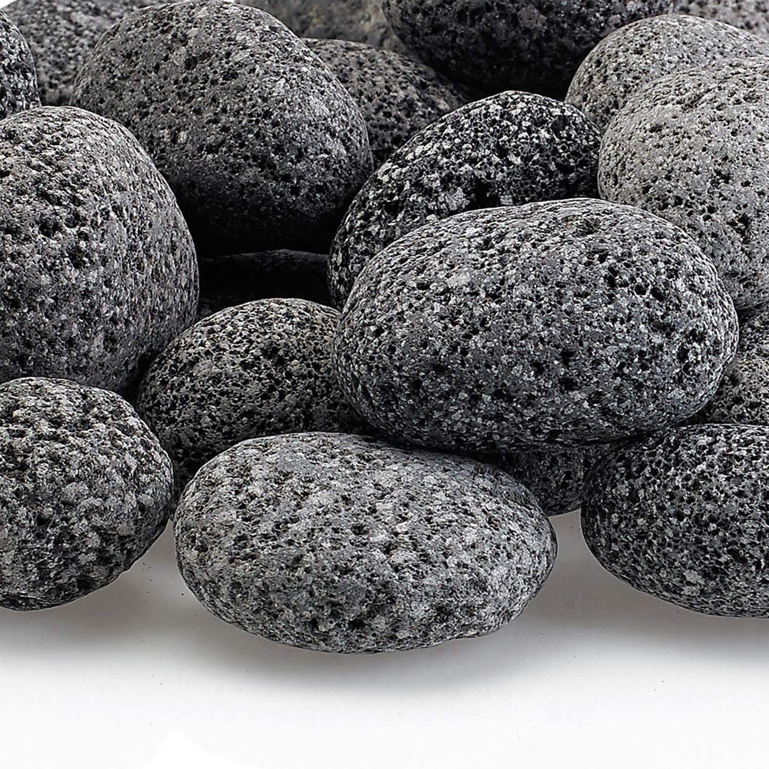 American Fire Glass Gray Lava Stone, 10 pounds, Small 1/2-1 Inch