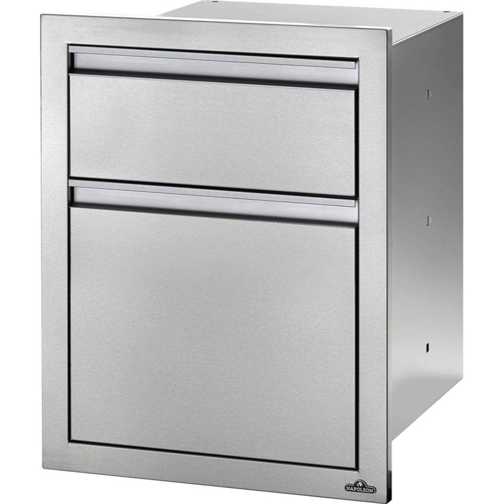 Napoleon - 18" Stainless Steel Double Waste Bin Drawer With Paper Towel Holder