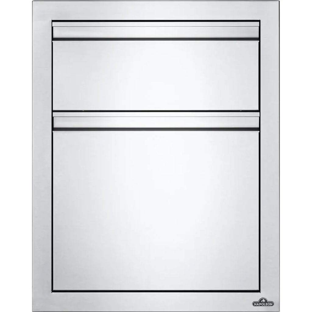 Napoleon - 18" Stainless Steel Double Waste Bin Drawer With Paper Towel Holder