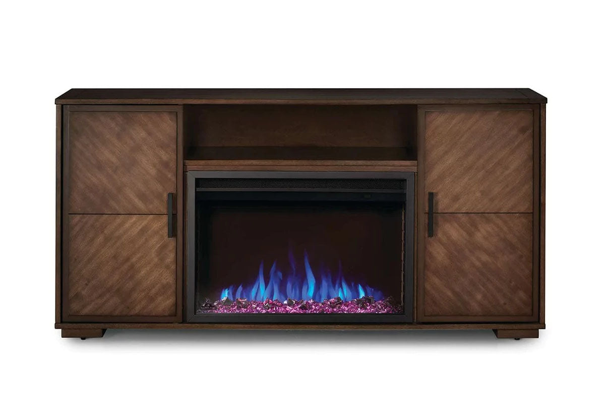 Napoleon Hayworth Media Console in Mahogany | Cineview 30'' Electric Firebox