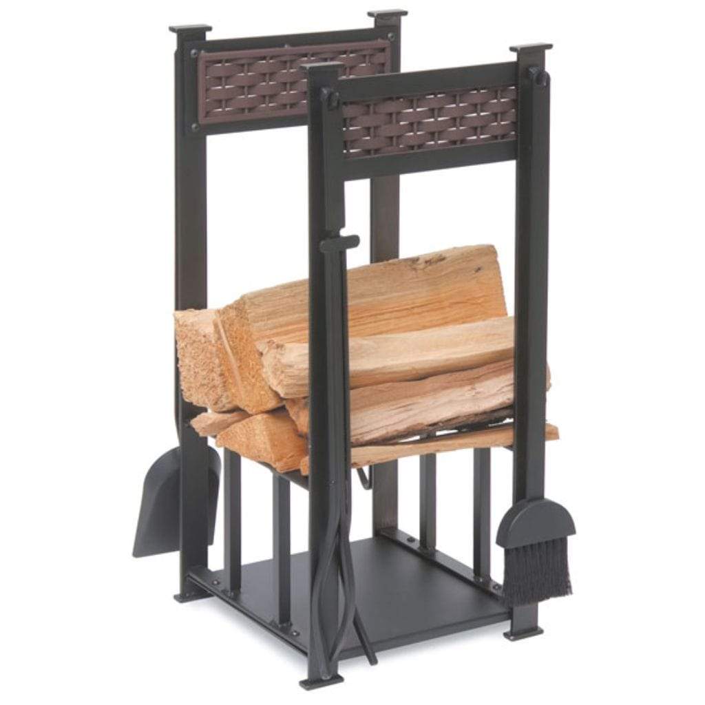 Pilgrim - 13" Matte Black Basket Weave Hearth Center