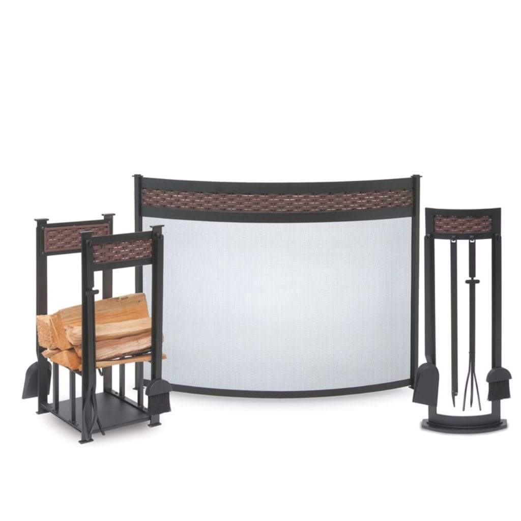 Pilgrim - 13" Matte Black Basket Weave Hearth Center