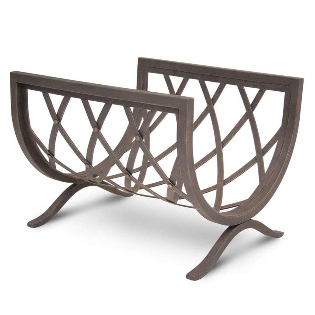 Pilgrim - 18" Distressed Bronze Iron Weave Wood Holder