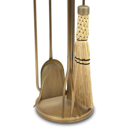 Pilgrim - 29" 4-Piece Burnished Brass Mid Century Tool Set