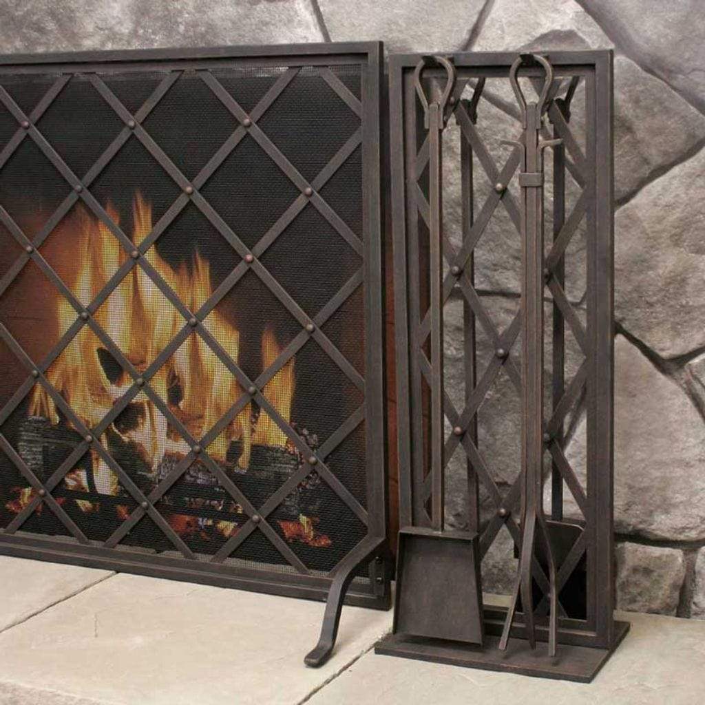 Pilgrim - 30" 4-Piece Distressed Bronze Iron Weave Tool Set