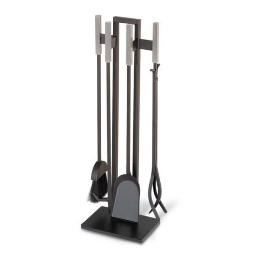 Pilgrim - 31" 4-Piece Matte Black Modern Fireplace Tools