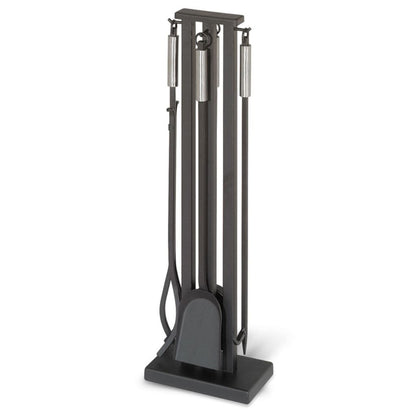 Pilgrim - 32" 4-Piece Contemporary Tool Set Brushed Steel Handles