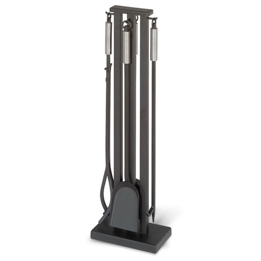 Pilgrim - 32" 4-Piece Contemporary Tool Set Brushed Steel Handles