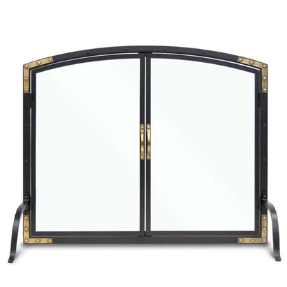 Pilgrim - 39" Black Refined Rivet Glass Door