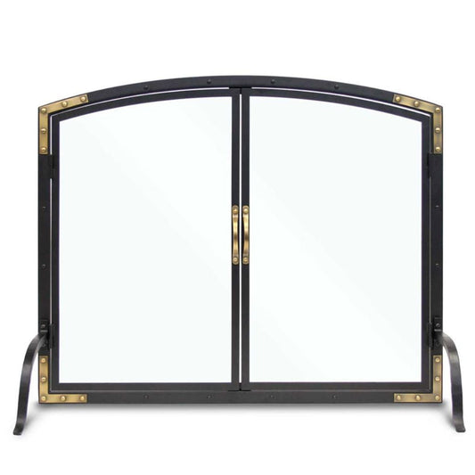 Pilgrim - 39" Black Refined Rivet Glass Door