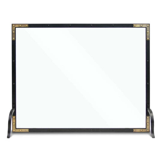 Pilgrim - 39" Black Refined Rivet Single Panel Glass