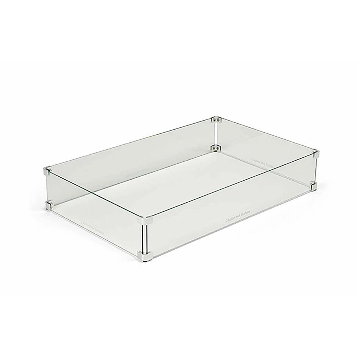 Rectangle Fire Pit Glass Wind Guard by HPC Fire