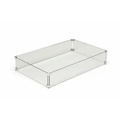 Rectangle Fire Pit Glass Wind Guard by HPC Fire