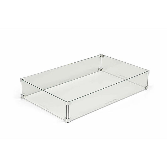Rectangle Fire Pit Glass Wind Guard by HPC Fire