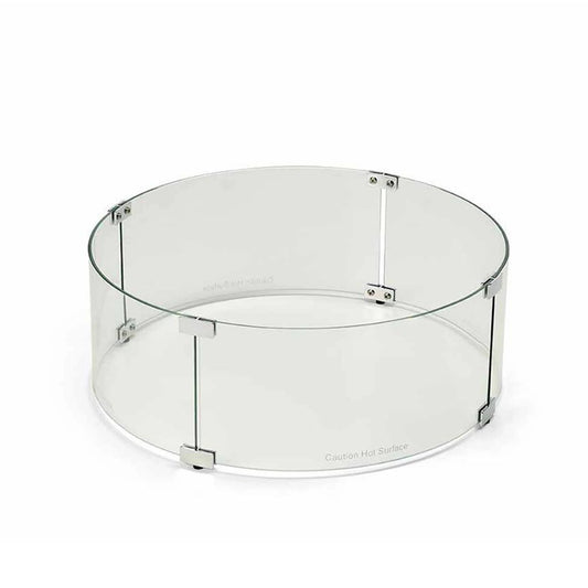 Round Fire Pit Glass Wind Guard by HPC Fire