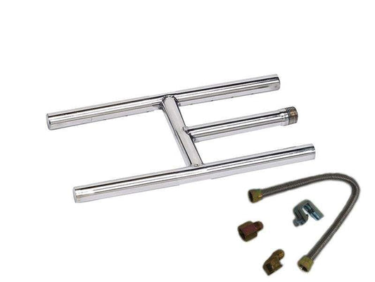 American Fire Glass Natural Gas Rectangular Fireplace H-Burner