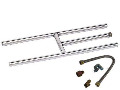 American Fire Glass Natural Gas Rectangular Fireplace H-Burner