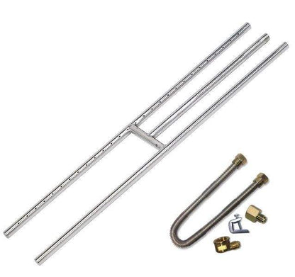 American Fire Glass Natural Gas Rectangular Fireplace H-Burner