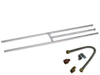 American Fire Glass Natural Gas Rectangular Fireplace H-Burner