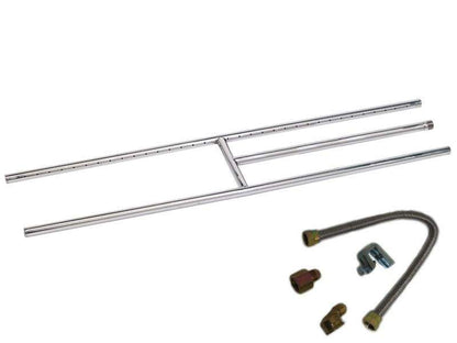 American Fire Glass Natural Gas Rectangular Fireplace H-Burner