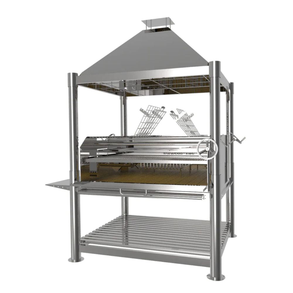 Tagwood BBQ22SS Commercial Argentine Wood Fire & Charcoal Freestanding Grill - "The Larger Beast"