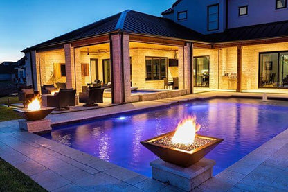 Maya 36-Inch Square Concrete Fire Bowl - OPT-36SFO