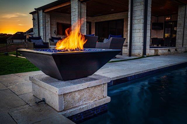 Maya 36-Inch Square Concrete Fire Bowl - OPT-36SFO