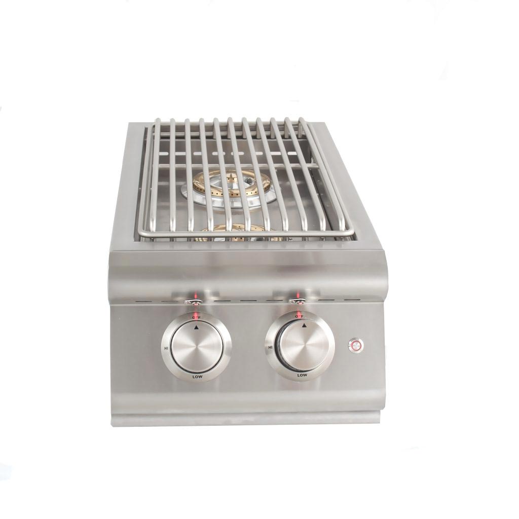 Blaze Premium LTE Built-In Gas Stainless Steel Double Side Burner With Lid - BLZ-SB2LTE-LP/NG