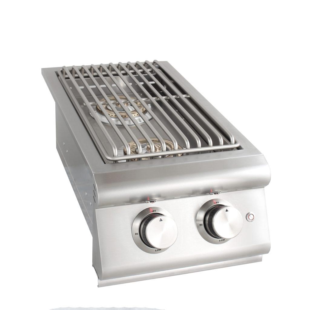 Blaze Premium LTE Built-In Gas Stainless Steel Double Side Burner With Lid - BLZ-SB2LTE-LP/NG