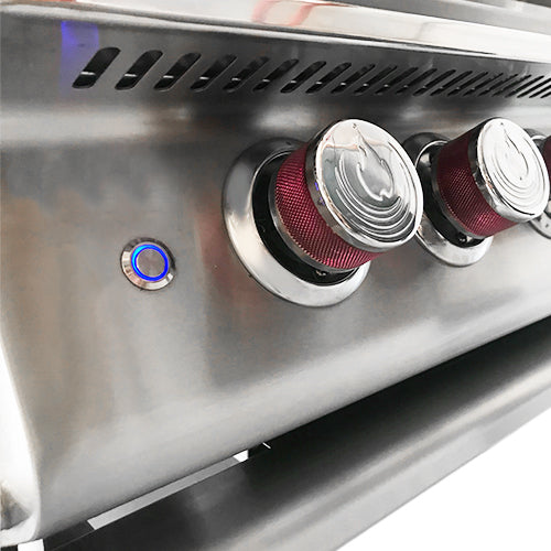 Cal Flame - BBQ Built In Grills P-Series 4 BURNER with Lights, Rotisserie & Back Burner - BBQ19P04