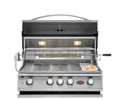 Cal Flame - BBQ Built In Grills P-Series 4 BURNER with Lights, Rotisserie & Back Burner - BBQ19P04