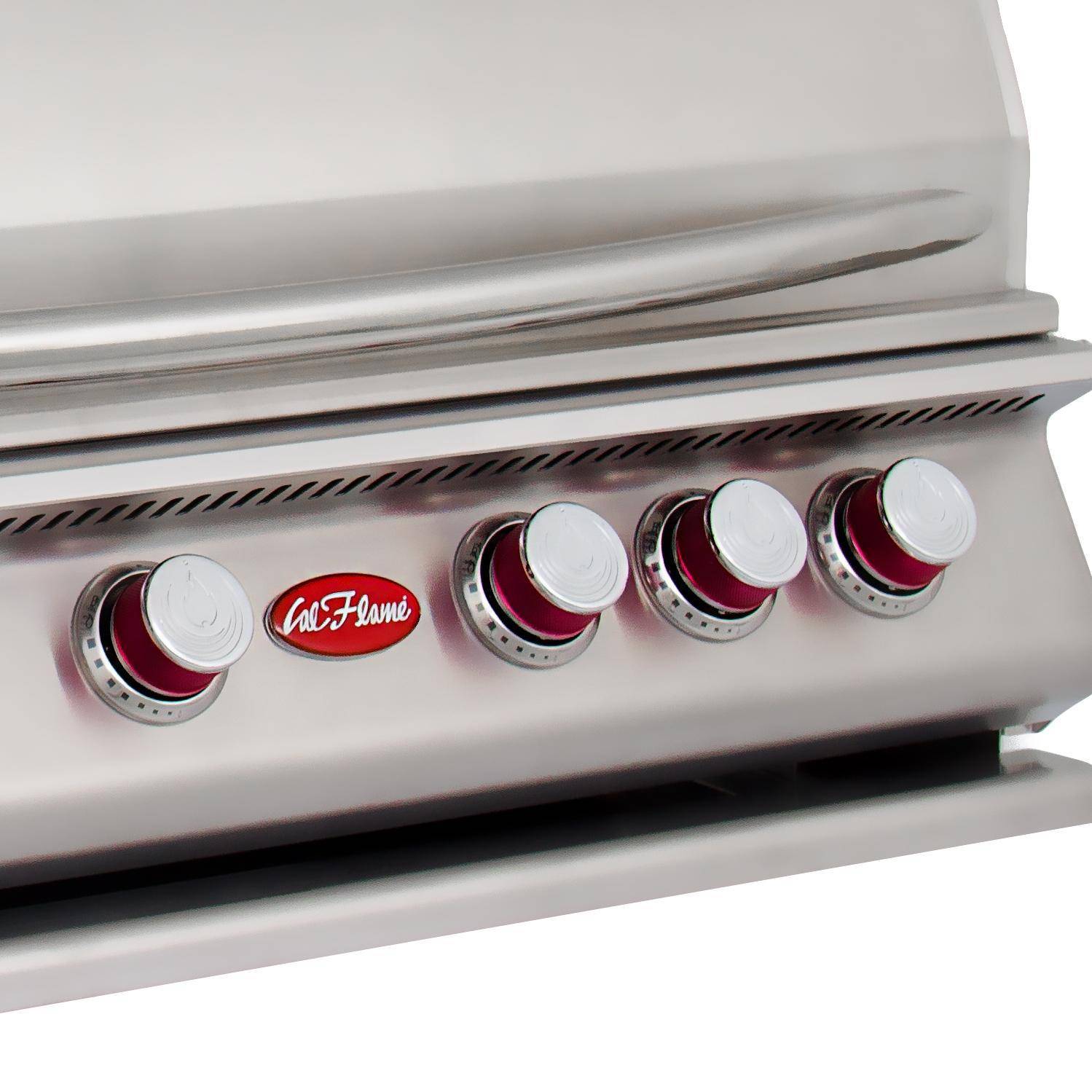 Cal Flame - BBQ Built In Grills P-Series 6 Burner with Lights, Rotisserie & Back Burner - Liquid Propane - BBQ19P06